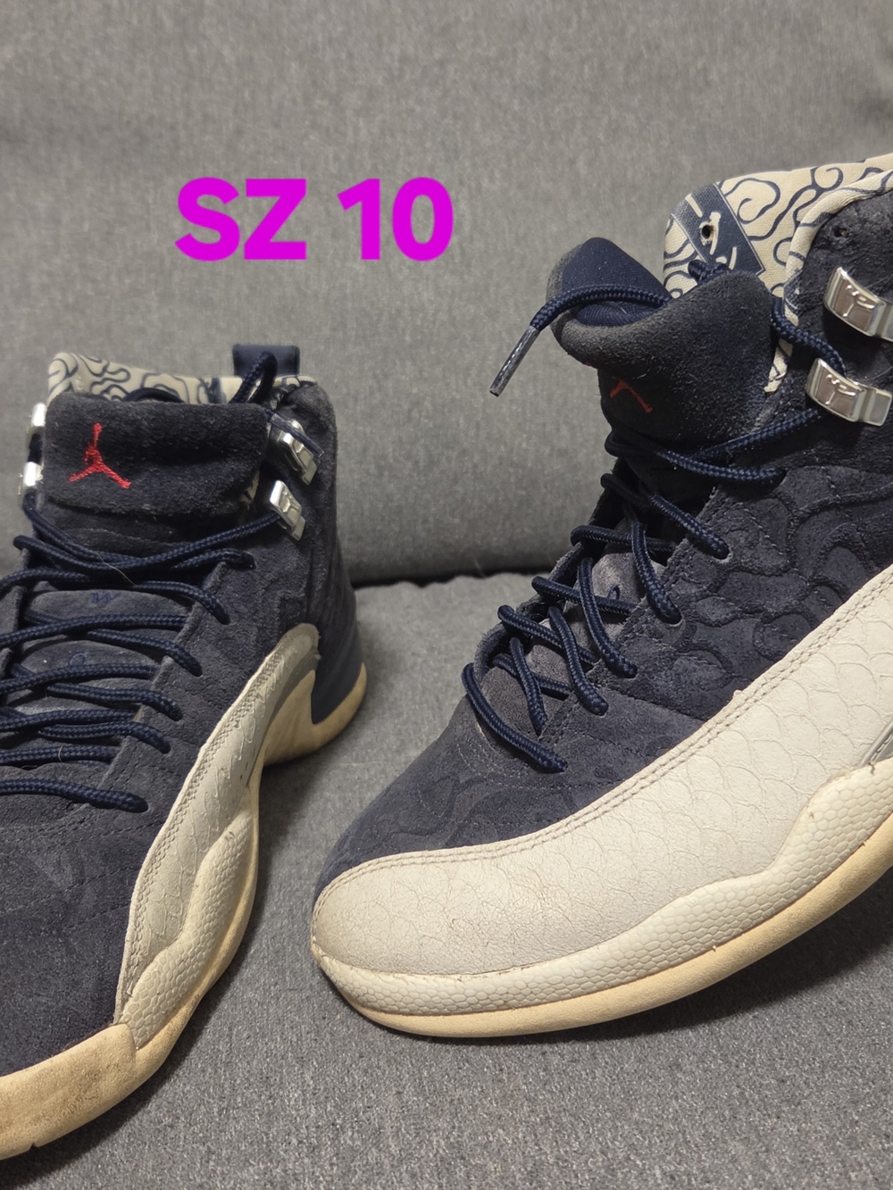Jordan Men's High-Top Sneakers in Navy, White and Red Accents